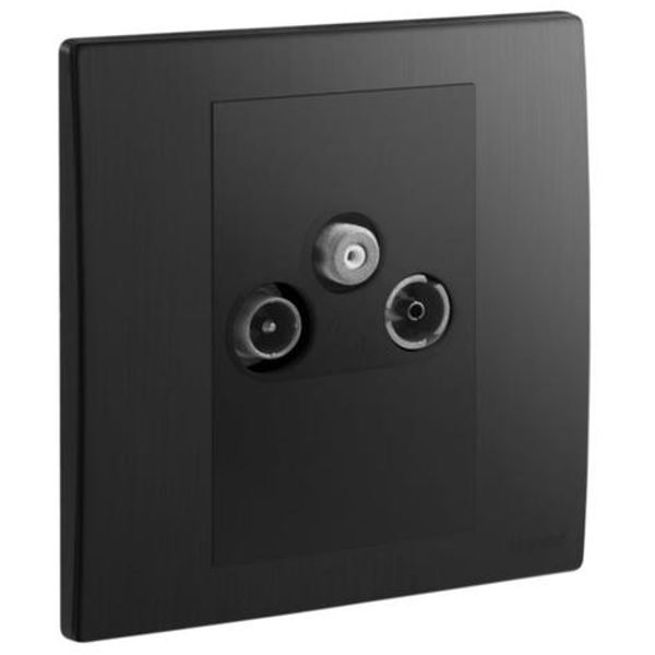 Mallia Senses - 1 gang TV-R-SAT socket outlet - Brushed Black image 1