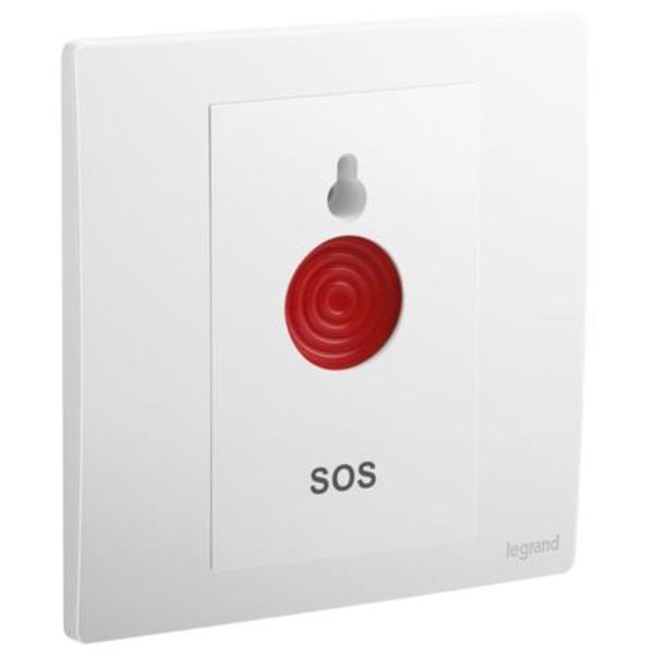 Mallia Senses 1 gang emergency key switch - Matt White image 1