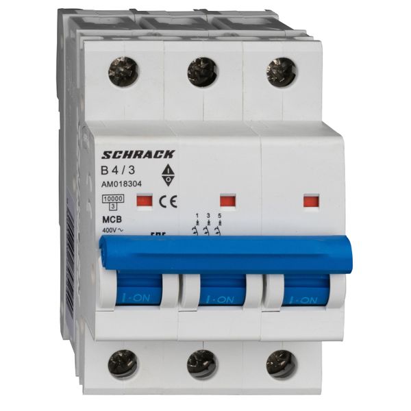 Miniature Circuit Breaker (MCB) AMPARO 10kA, B 4A, 3-pole image 2