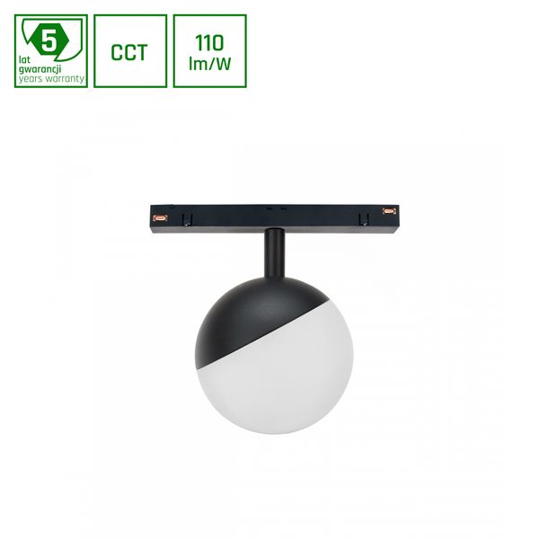 SYSTEM SHIFT CCT- GLOBE SPHERE TRACK LIGHT FI100X130MM 5W 165DEG BLACK CCT SWITCH 5Y WARRANTY image 1