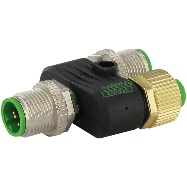 T-coupler M12 male / M12 male - female PROFIBUS image 1