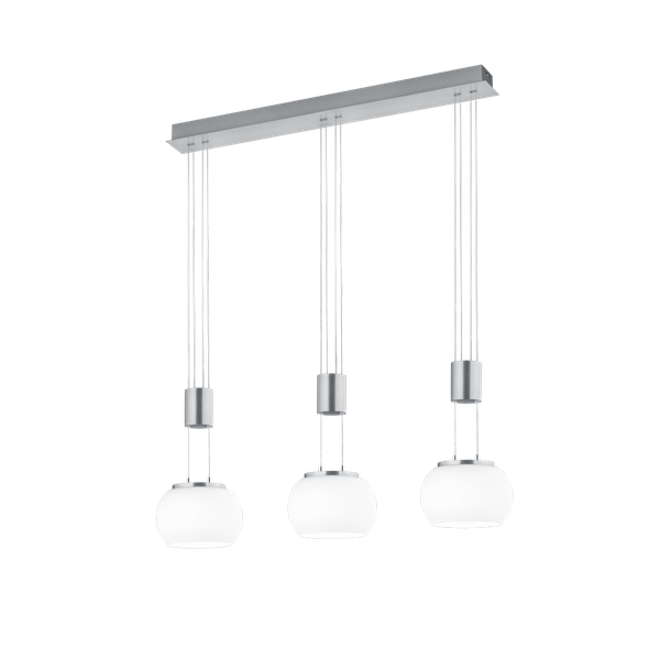 Madison LED pendant 3-pc brushed steel image 1