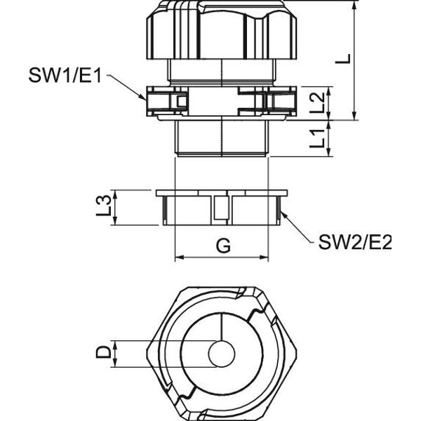 V-TEC TB32 24-26 Cable gland, separable Sealing insert, 1 cable M32 image 2