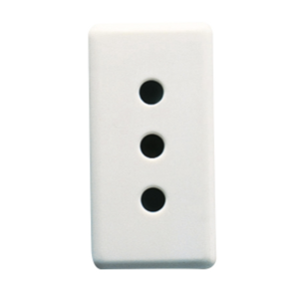 ITALIAN STANDARD SOCKET-OUTLET 250V ac - 2P+E 10A - P11 - 1 MODULE - SYSTEM WHITE image 1