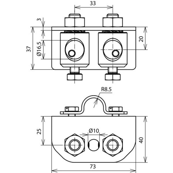 Adapter for angled support StSt f. air-termination rods D 16mm f. DEHN image 2