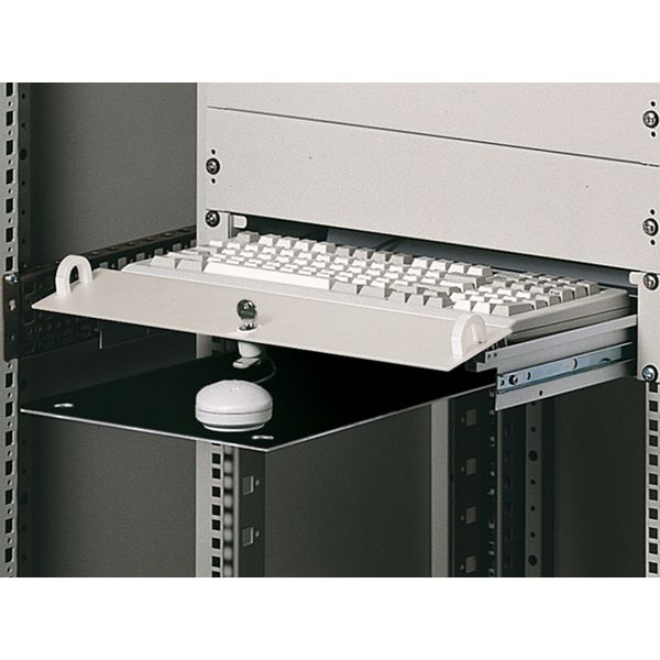 Keyboard drawer 2 U for one 482.6 mm (19") mounting level, RAL 9005 image 6