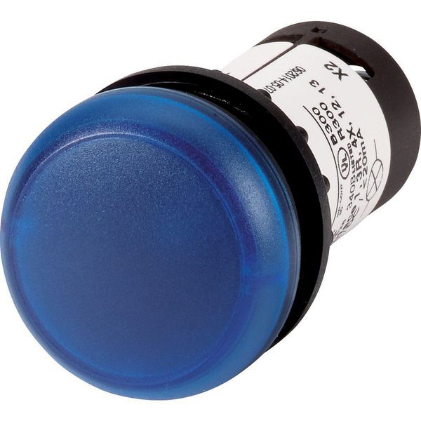 Indicator light, Flat, Screw connection, Lens Blue, LED Blue, 230 V AC image 3