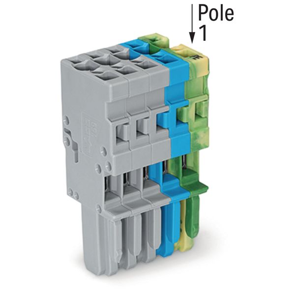 1-conductor female connector CAGE CLAMP® 4 mm² gray, green-yellow, gra image 1