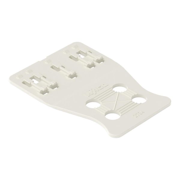 2734-535 Strain relief plate; for female connectors; 27 mm wide; 1 part; lever; Pin spacing 3.5 mm; light gray image 1