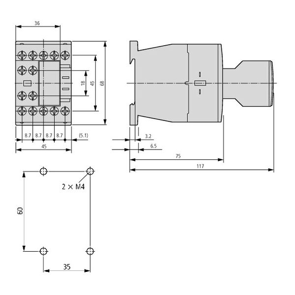 Contactor 3kW/400V/7A, 1 NC, coil 230VAC image 4