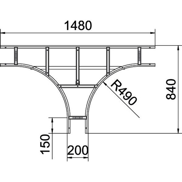 LT 620 VS A2 T piece for cable ladder with VS rung 60x200 image 2