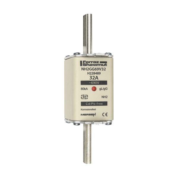 Fuse-link NH2 gG 690VAC 32A live tags Double indicator image 1