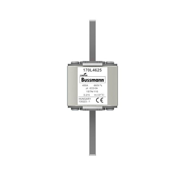 Fuse-link, high speed, 450 A, AC 660 V, Size 1, 51 x 51 x 140 mm, aR, DIN, IEC, single indicator image 13