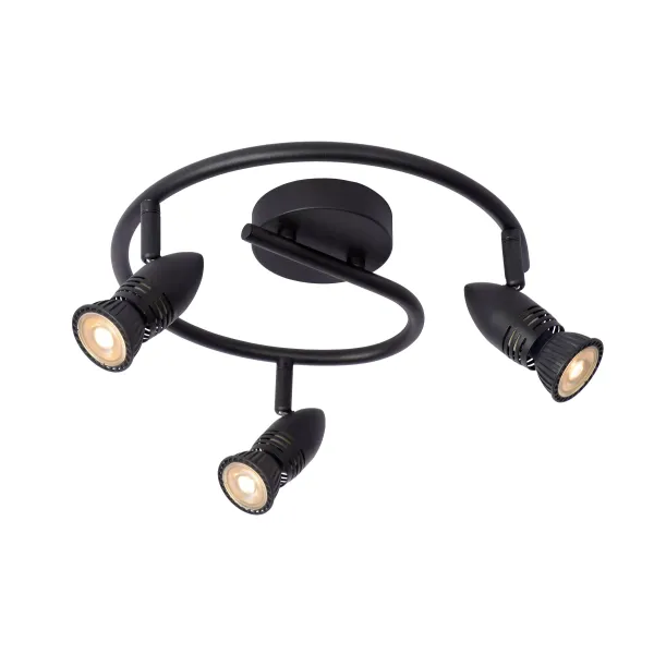 Lucide CARO - Ceiling spotlight - Ø 31 cm - 3xGU10 - Black image 1