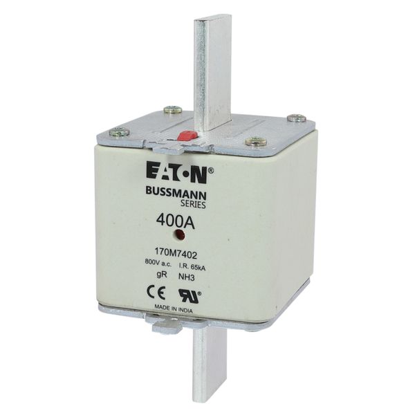 Fuse-link, high speed, 400 A, AC 800 V, NH3, gR, UL, IEC, dual indicator image 19