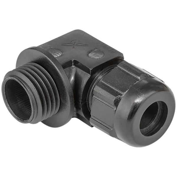 Cable gland elbow 90° synthetic M20x1.5 Black RAL 9005 cable Ø 7.0-10.5 mm image 1