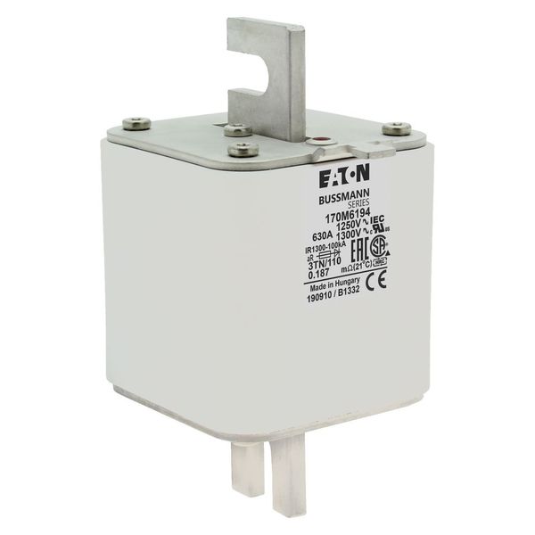 Fuse-link, high speed, 630 A, AC 1250 V, size 3, 76 x 90 x 139 mm, aR, DIN, IEC, type T indicator image 19