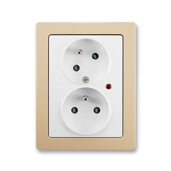 5593J-C02357 B1C3 Double socket outlet with earthing pins, shuttered, with turned upper cavity, with surge protection ; 5593J-C02357 B1C3 image 2