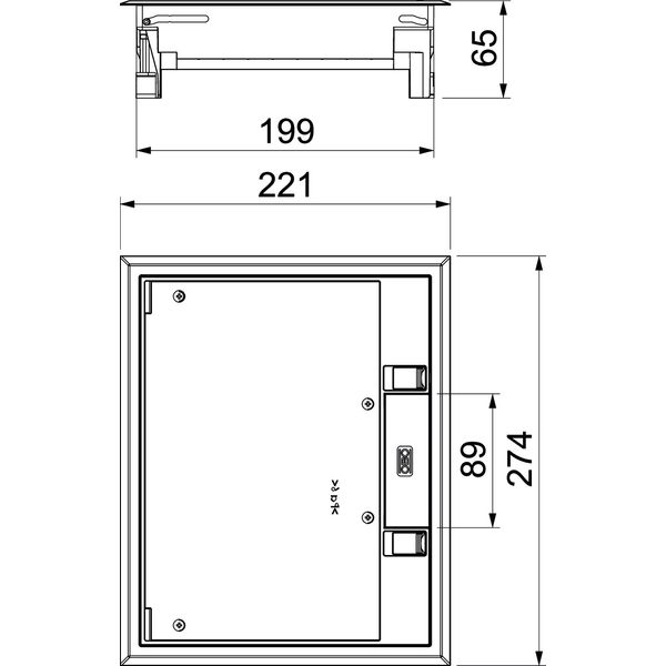 GES6-2U10T 9011 Service outlet for universal mounting 274x221x66 image 2