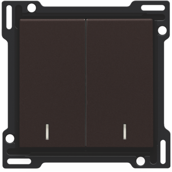 Finishing set with double lens for two-circuit switch, two-way switch image 1