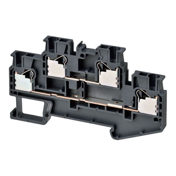 Multi-tier feed-through DIN rail terminal block with push-in plus conn image 2