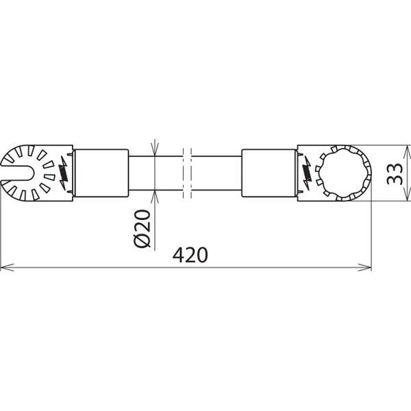 Insulating rod extension, L=420mm for MS dry cleaning set with gear co image 2