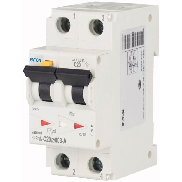 RCD/MCB combination, 20 A, 30 mA, MCB trip characteristic: C, 2p, RCD trip characteristic: A image 3