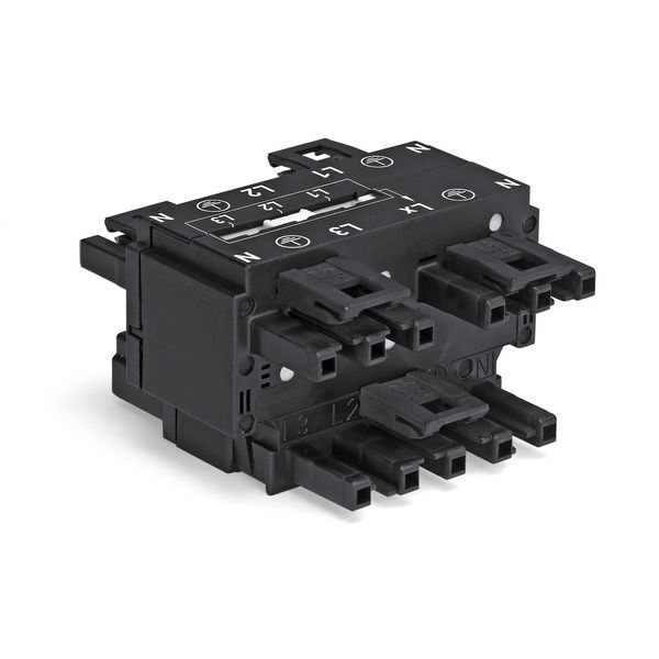 Three-phase to single-phase distribution connector with phase selectio image 1