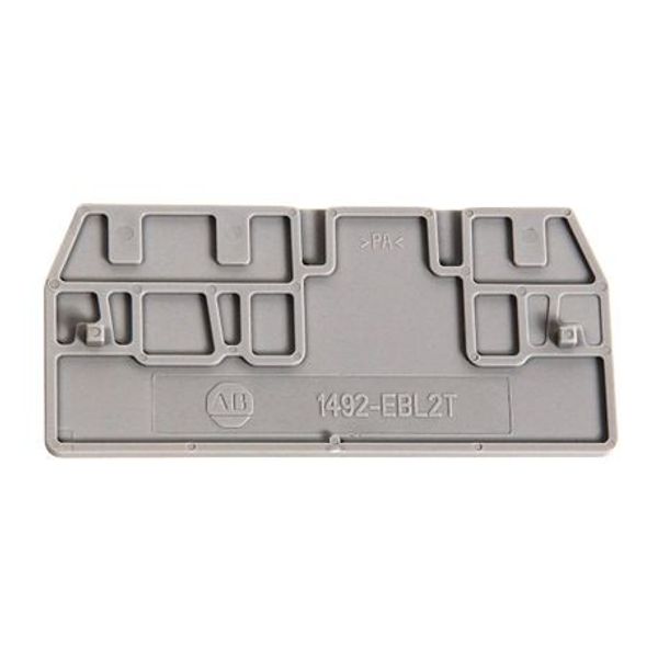 Allen-Bradley 1492-EBL2T End Barrier, For Spring Clamp Type TB, 2 x 28.9 x 63mm (0.08 x 1.14 x 2.48 in), Gray, for Use With 1492-L2T, LG2T image 1