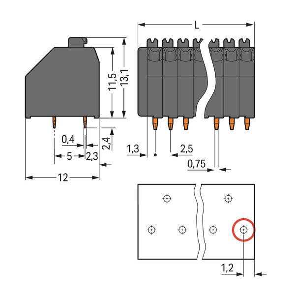 THR PCB terminal block push-button 0.5 mm² black image 3