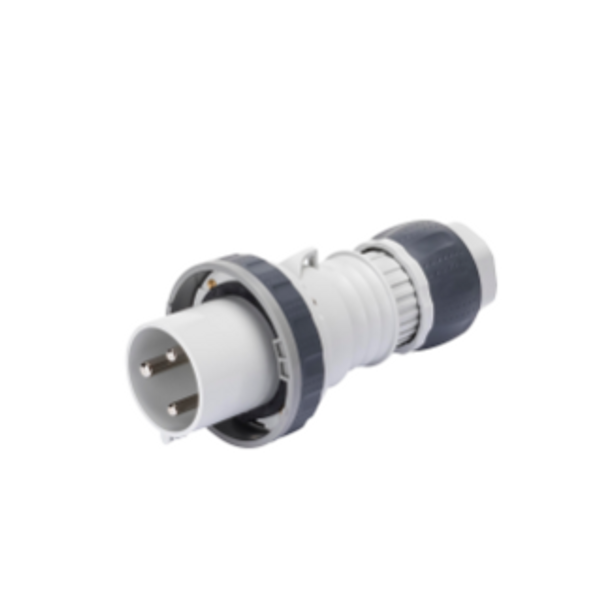 STRAIGHT PLUG HP - IP66/IP67/IP68/IP69 - 2P+E 63A >50-250V d.c. - GREY - 3H - MANTLE TERMINAL image 1