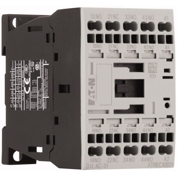 Contactor relay, 24 V DC, 3 N/O, 1 NC, Spring-loaded terminals, DC operation image 4
