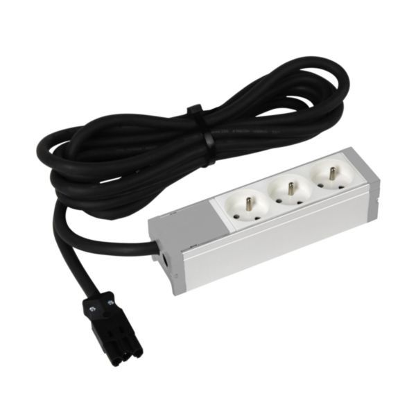 Power supply unit equipped with 3 2P+E sockets with quick connection cord image 1