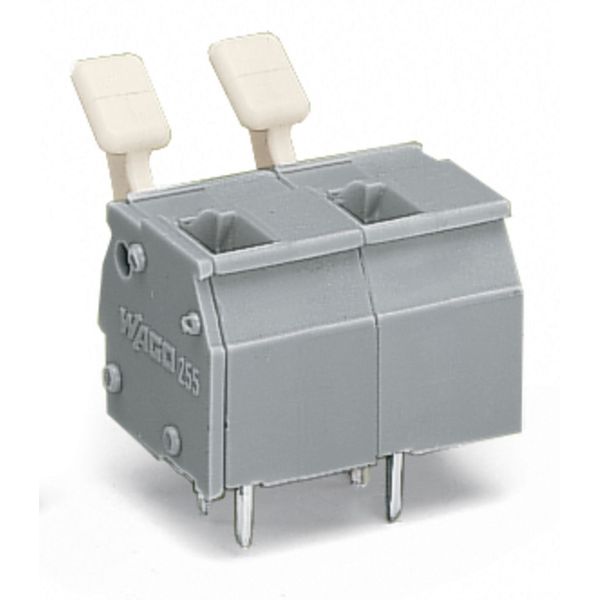 PCB terminal block finger-operated levers 2.5 mm² gray image 1