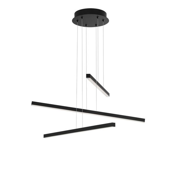 Sandy Black Aluminium  & Acrylic  LED 41 Watt 230 Volt   4183Lm 3000K IP20  L: 55 W: 55 H: 180 cm Adjustable Height image 1