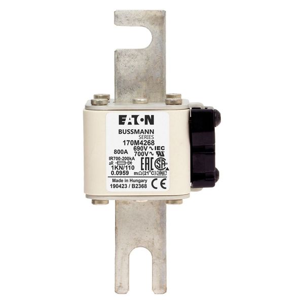 Fuse-link, high speed, 800 A, AC 690 V, DIN 1, 53 x 69 x 138 mm, aR, DIN, IEC, single indicator image 17