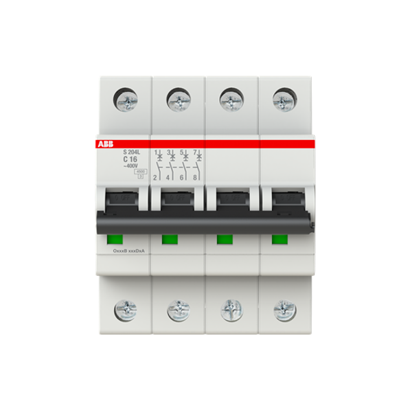S204L-C16 Miniature Circuit Breaker - 4P - C - 16 A image 1