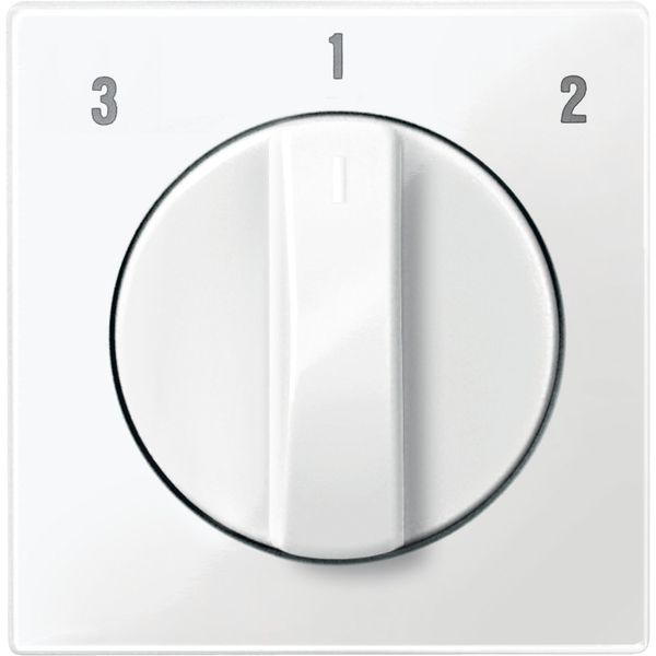 Central plate for fan rotary switch, polar white, glossy, System M image 2