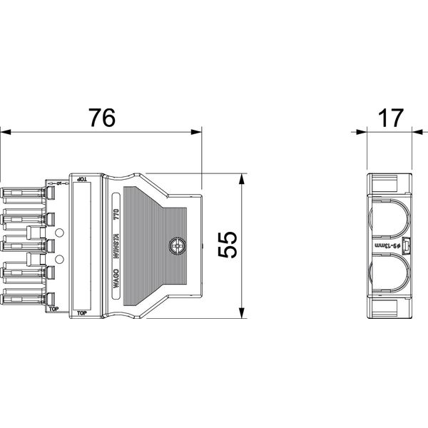 BT-WIN 5P SW Socket section 5pole, WINSTA 76x55x17 image 2