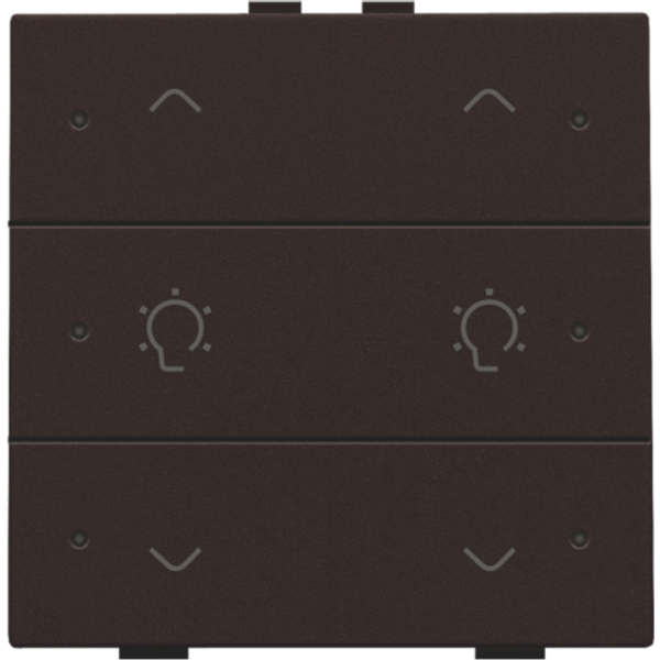 Double dimming control with LED for Niko Home Control, dark brown coat image 1