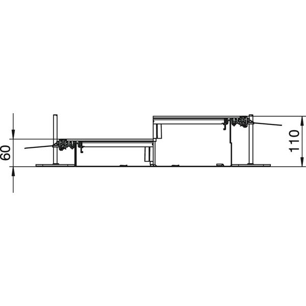 OKA-W3006050 Flushfloor trunking unit blank 2400x300x60 image 2