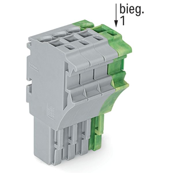 1-conductor female connector Push-in CAGE CLAMP® 4 mm² gray, green-yel image 3