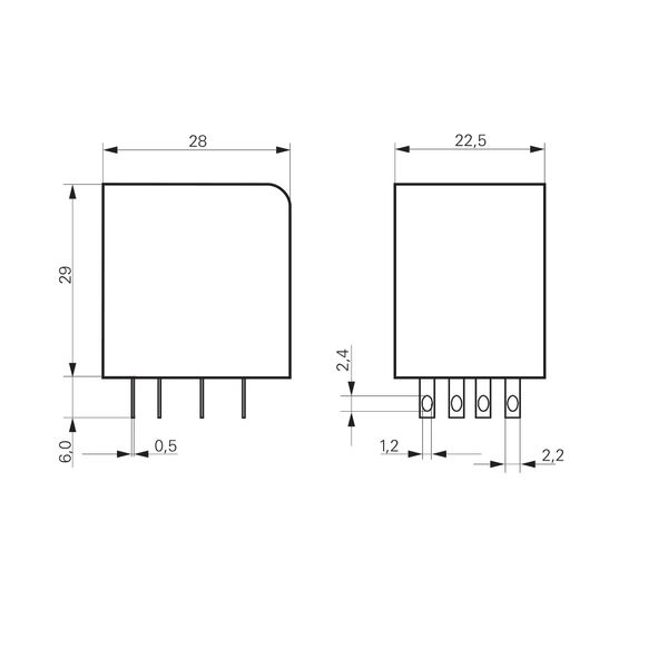 Plug-in Relay 14 pin 4 C/O 230VAC 6A, gold plated and LED image 3