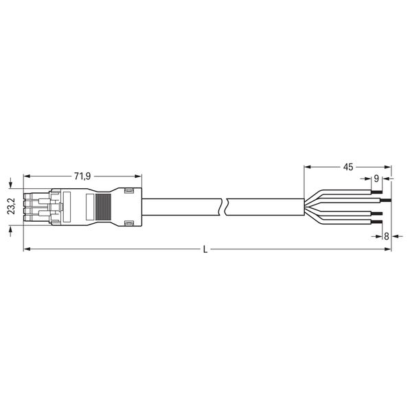 pre-assembled connecting cable Eca Socket/open-ended black image 4