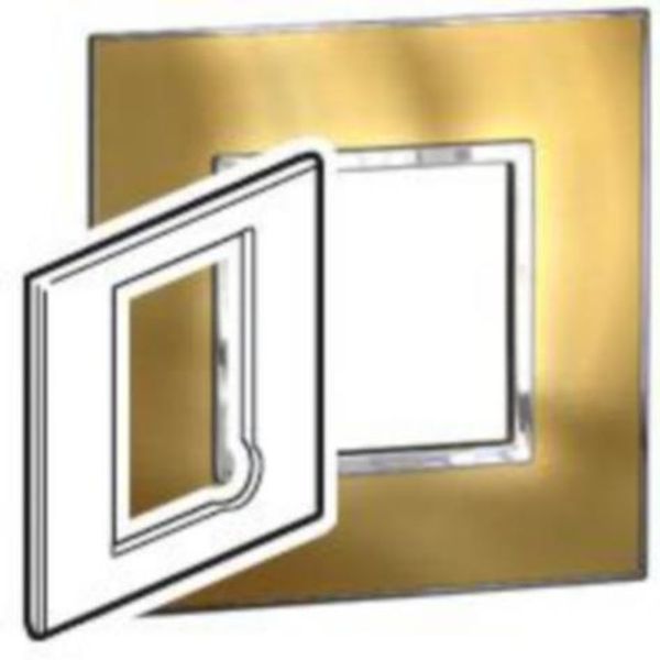 Plate Arteor - BS - square - fused connection units - gold brass image 1