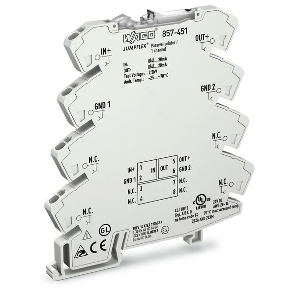 Passive isolator, 1-channel Current input signal Current output signal image 1