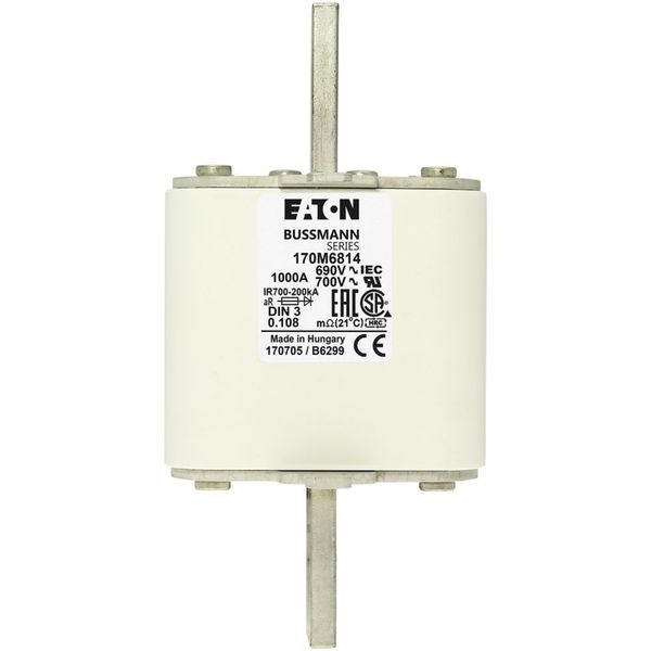 Fuse-link, high speed, 2500 A, AC 300 V, size 3, 92 x 140 x 52 mm, aR, IEC, single indicator image 5