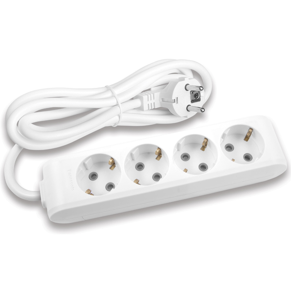 X-tendia White Four Gang Earth Socket with Cable CP 5M image 1