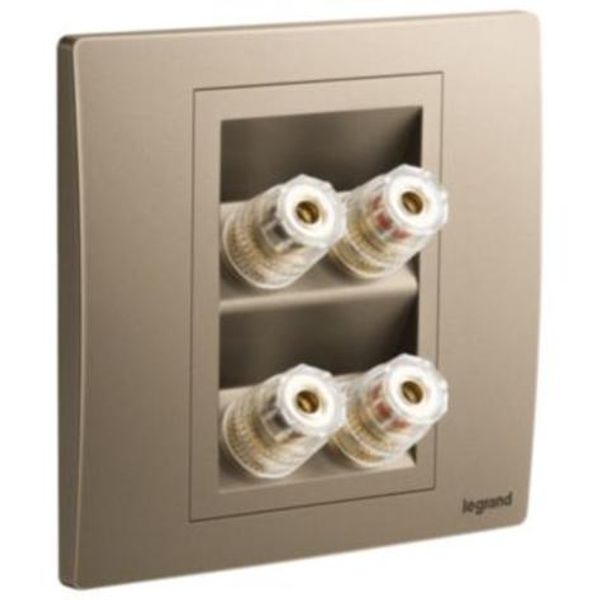 Mallia Senses 2 gang single loudspeaker socket outlet - Dark Bronze image 1