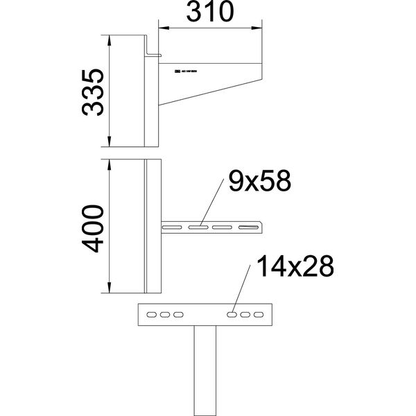 AWSS 31 FT Wall bracket heavyweight type B310mm image 2